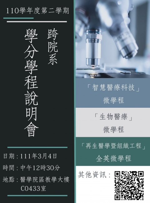 110學年度第二學期跨院系學分學程說明會(2022/3/4)